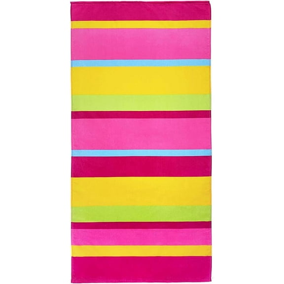 Kaufman- 100% Soft, Plush Absorbent Cotton Velour, Large Size 30'' x 60'', Quick Dry, Printed Beach, Pool and Bath Towel