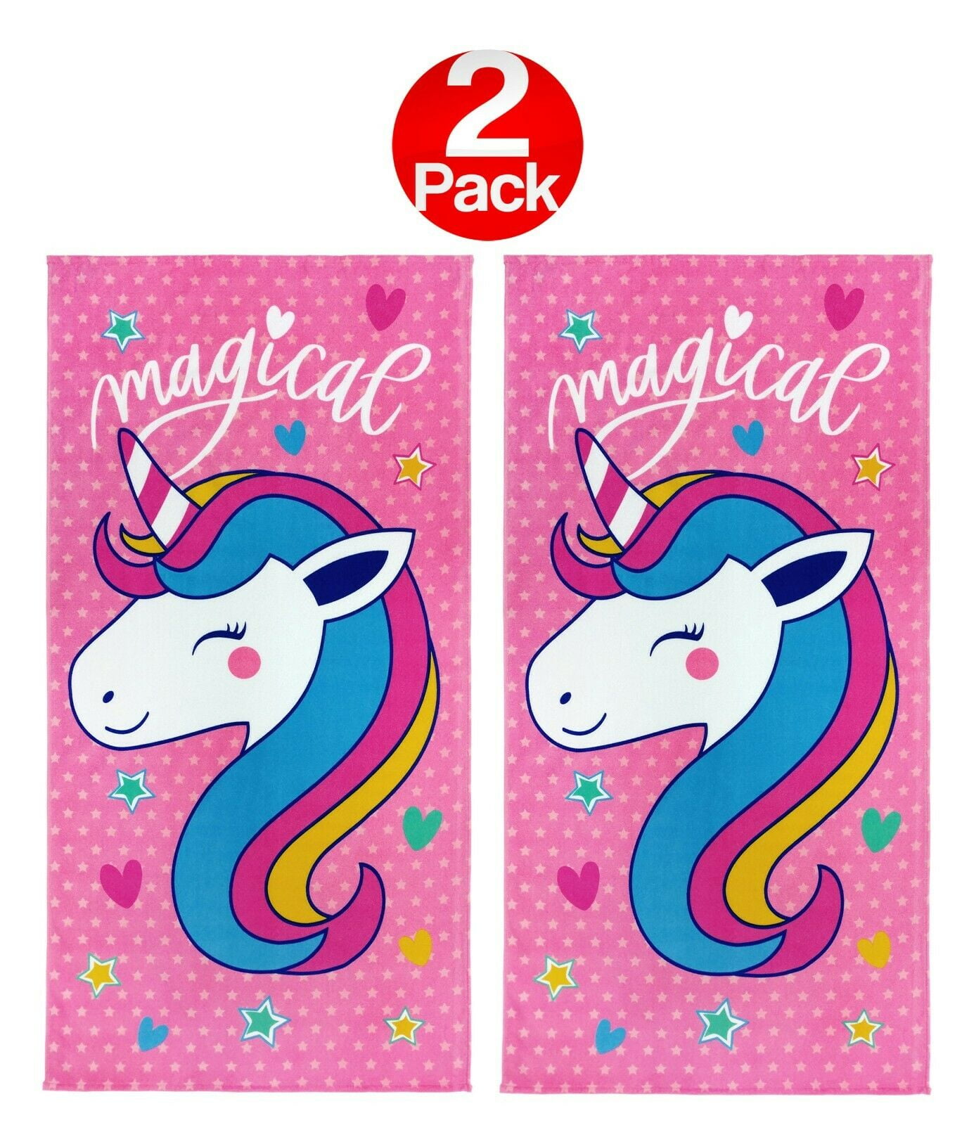 Kaufman 2Pk Magical Unicorn Beach Towel and Pool Towel 30" x 60"