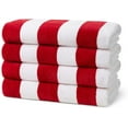 thumbnail image 1 of Kaufman - 32" x 62" Red Joey Velour Cabana Stripe Multicolor Beach Towel, 4-Pack, 100% U.S.A. Cotton, 1 of 6