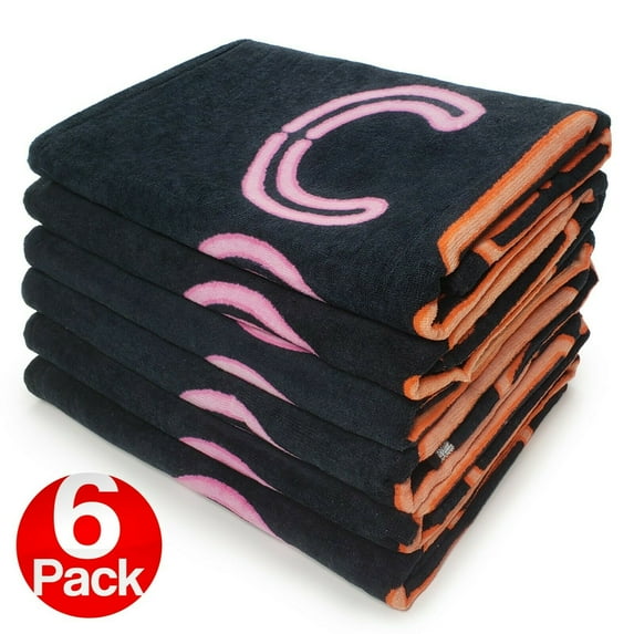 Kaufman 6 Pack Chillin Beach Towels for Kids,30"x 60" Pool Towel. Brazilian Beach Towel