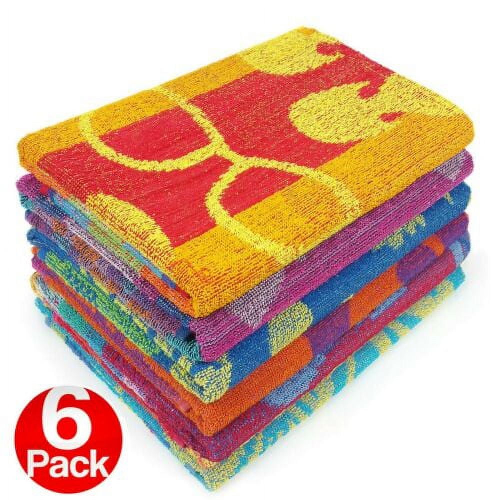 Kaufman 6 Pack Terry Beach & Pool Towel of Assorted Colors 30in x