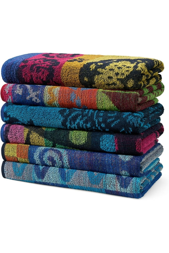 Kaufman - 6 Pack Terry Beach & Pool Towel of Assorted Colors - 30in x 60in, Beach Towels