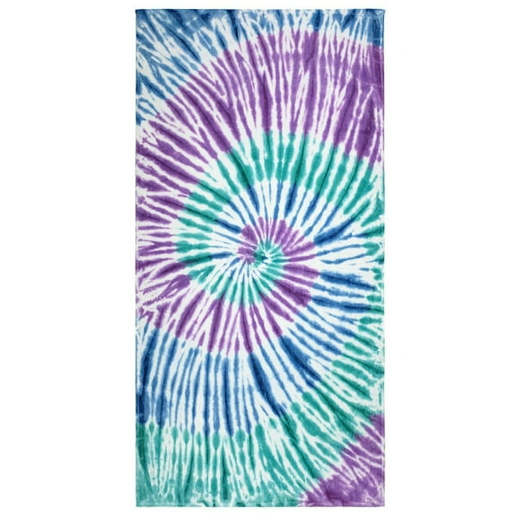 Kaufman Authentic Tie Dye Beach Towel, Pool Towel Size 30"x 60".