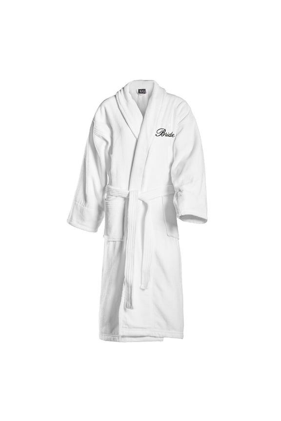Kaufman - Embroidered Velour Bathrobe - 100% Cotton (Bride)