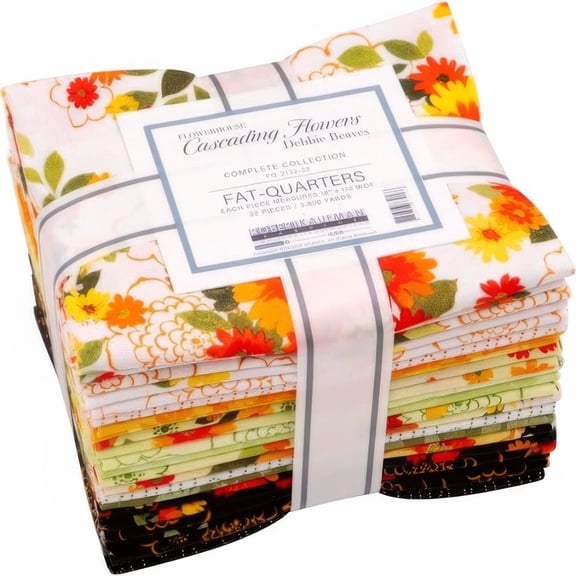 Kaufman - Flowerhouse: Cascading Flowers Fat Quarter Bundle by Debbie Beaves 22 Pcs