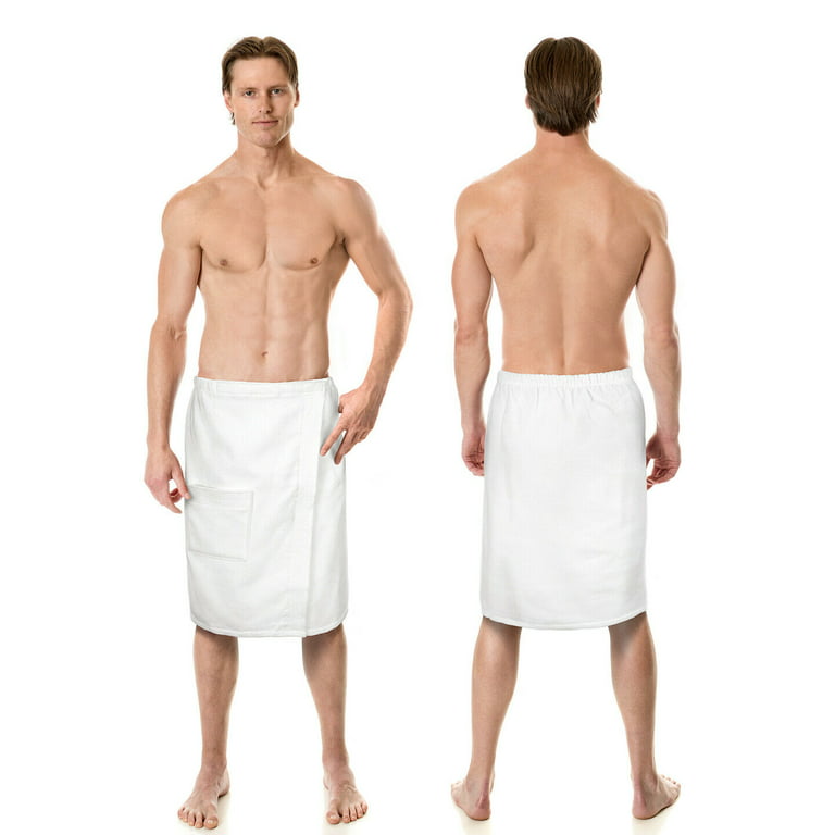Kaufman - Luxurious Men's Towel body Wrap Terry Velour - White 100% Cotton