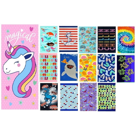 Kaufman Magical Unicorn Beach Towel and Pool Towel 30" x 60"