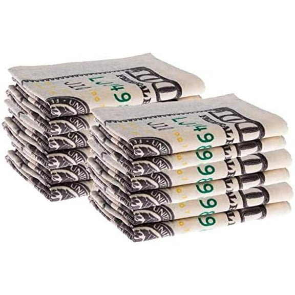 Kaufman - New 100 Dollar Bill Printed Beach and Pool Towel, 12-Pack, 30in x 60in