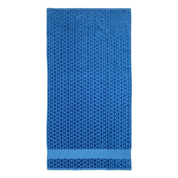 Kaufman - Oversized, 35" X 70", Solid Color, Velour Super Soft, Beach and Pool Towel, Easy Care, Extra Large, 100% USA Cotton, (Blue)