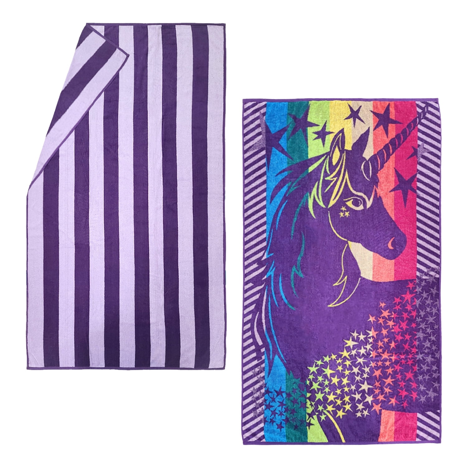 Kaufman - Premium 2-Pack Velour Oversized Double Jacquard Reversible 750 GSM Beach, Pool Towel, Plush Towel, 40in x 70in, Luxurious 100% Cotton (Pnk/UNI)