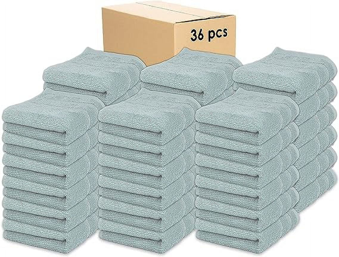 Kaufman - Premium Hand Towels Set for Bathroom, Spa, Gym, and Face Towel 100% Cotton Ring Spun, Ultra Soft Feel and Highly Absorbent Towels (Aqua, 36-PK)
