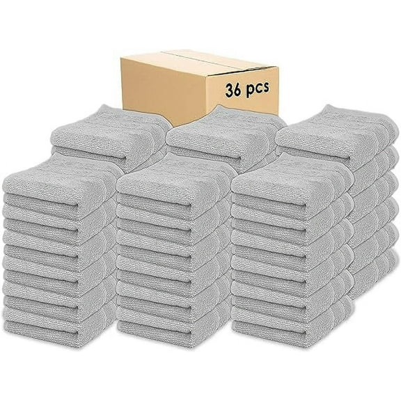 Kaufman - Premium Hand Towels Set for Bathroom, Spa, Gym, and Face Towel 100% Cotton Ring Spun, Ultra Soft Feel and Highly Absorbent Towels (Light Gray, 36)