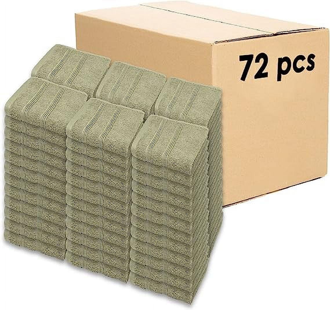 Linen Gray Cotton Washcloth Set of 72, 13x13 Inches