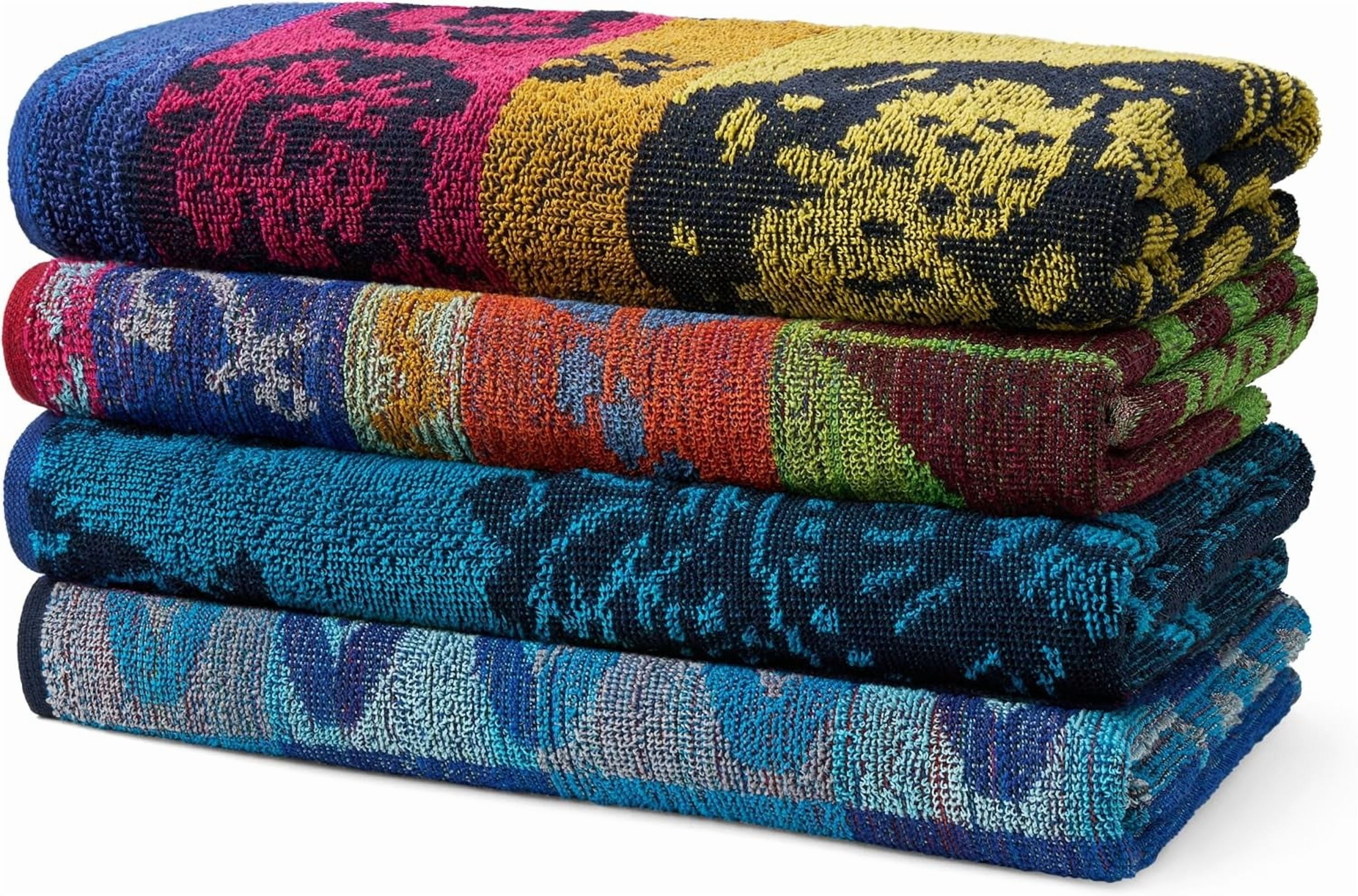 Kaufman Terry Beach & Pool Towel - Large Cotton Towels for Pool, Beach, Bath, Gym & More - Soft, Absorbent & Oversized Beach Towel Bundle - Multipack with Assorted Colors - 30” x 60” - 4 Pack