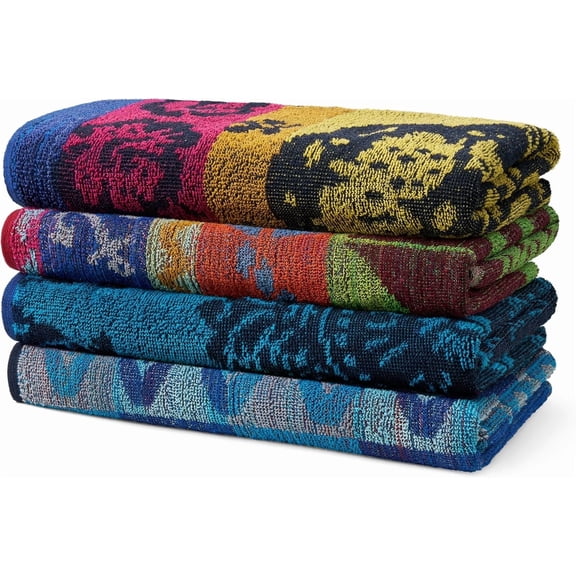 Kaufman Terry Beach & Pool Towel - Large Cotton Towels for Pool, Beach, Bath, Gym & More - Soft, Absorbent & Oversized Beach Towel Bundle - Multipack with Assorted Colors - 30” x 60” - 4 Pack
