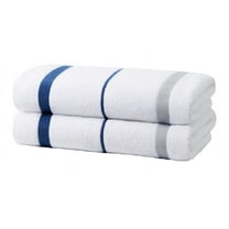 Kaufman - Terry Horizontal Sailor Stripes Beach Pool Towels - Set of 2 Pcs - 30in X 60in - 400 GSM - Luxury Hotel Towels 2-Pack (Navy)