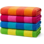Kaufman - Ultrasoft, Plush ,100% Combed Ring Spun Yarn dye Cotton Velour Tonal Stripe Oversized 30 x60  Highly Absorbent, Quick Dry, Colorful Striped Beach, Pool and Bath Towel. 4