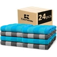 thumbnail image 1 of Kaufman- Velour Multi-Color Cabana Striped Beach Towels in Bulk | 100% Cotton Beach Towel Pack 30" x 60" | Absorbent, Quick-Drying Pool Towels for Adults (24 Pack), 1 of 9