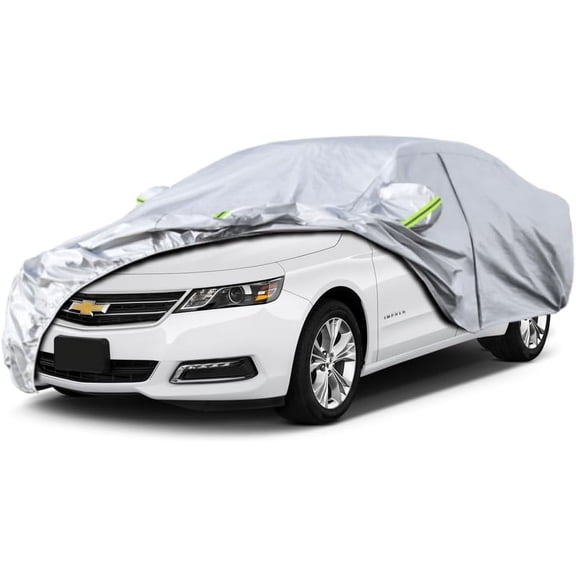 Kaugung 6 Layers Car Cover Custom Fit Chevy Impala from 1999 to 2023, Waterproof All Weather for Automobiles, Sun Rain Dust Snow Protection. (Ships from US Warehouse, Arrive Within 3-7 Days)