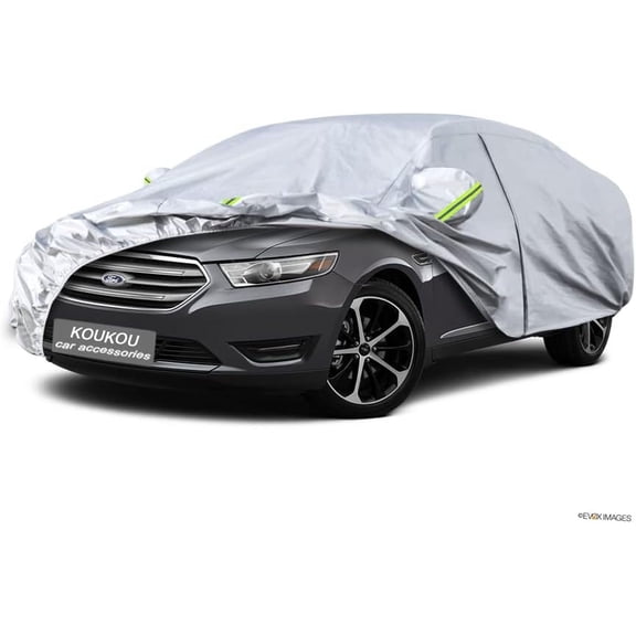 Kaugung 6 Layers Car Cover Custom Fit Ford Taurus from 1986 to 2023, Waterproof All Weather for Automobiles, Sun Rain Dust Snow Protection. (Ships from US Warehouse, Arrive Within 3-7 Days)
