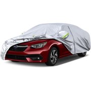 Kaugung 7-Layer Waterproof All Weather Car Cover, Custom Fit Subaru Legacy Sedan 2001-2023 Outdoor Sun Rain Snow Dust Protection with Driver Door Zipper in