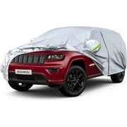 Kaugung 6 Layers SUV Car Cover Waterproof All Weather, Universal Fit Jeep Grand Cherokee,Honda Pilot, Lexus RX350, Jeep etc, Outdoor Full Exterior Jeep Covers with Zipper Door. 190 to 201 inches