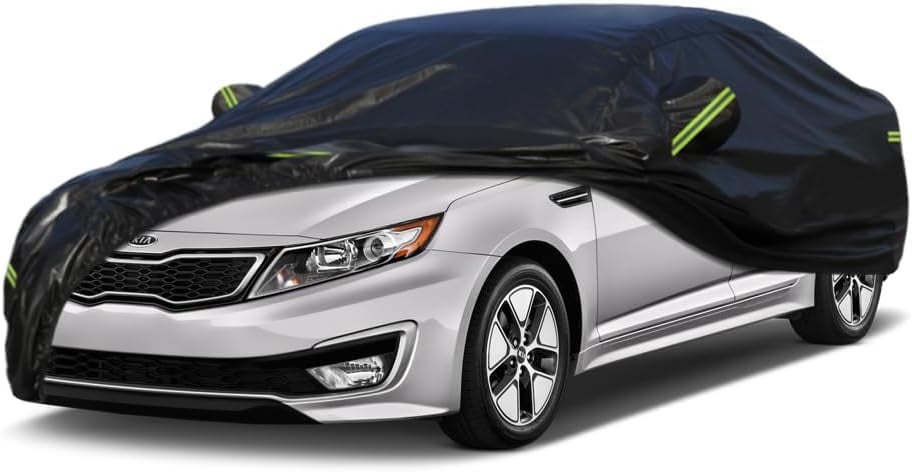 Kaugung 7 Layers Car Cover Custom Fit Kia Optima from 2000 to 2023, Outdoor Waterproof All Weather Sun Rain Dust Snow Protection with Zipper Door.(USA Warehouse,Within 3-7 Days)