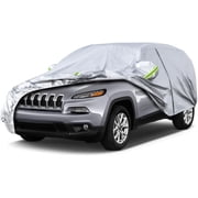 Kaugung SUV Car Cover Custom Fit Jeep Cherokee 2013-2023, Waterproof All Weather for Automobiles, Sun Rain Dust Snow Protection, With Driver Door Zipper