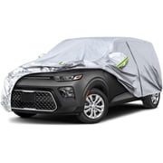 Kaugung Waterproof All Weather Car Cover, Custom Fit Kia Soul 2009-2023, Outdoor Sun Rain Snow Dust, Driver Door Zipper & Windproof, USA Stock, Black