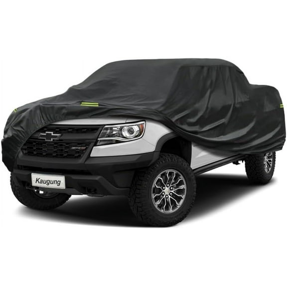 Kaugung Waterproof Truck Cover Fit Chevy Colorado from 2015 to 2023 (Crew Cab/Extended Cab), Waterproof All Weather Full Pickup Cover, Outdoor Sun UV Rain Dust Protection.