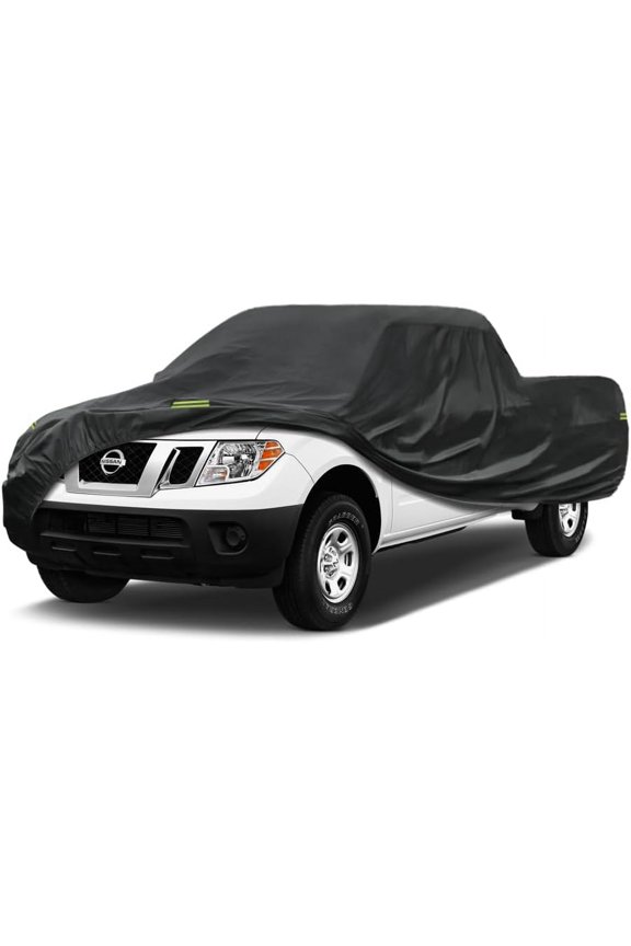Waterproof Truck Cover Fit Nissan Frontier from 1998 to 2023 (Crew Cab/King Cab), 7 Layers Outdoor Heavyduty Full Pickup Cover All Weather,Outdoor Sun UV Rain Dust Protection.