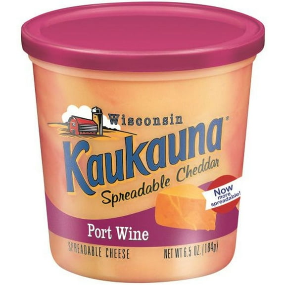 Kaukauna Port Wine Cheese Spread, 6.5 Ounce Cup -- 12 per Case.
