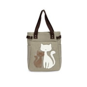 Kaukko Women&nbsp;Canvas&nbsp;Handbag Shoulder&nbsp;Bag&nbsp;Cat&nbsp;Big&nbsp;Tote&nbsp;BagKHKAI1