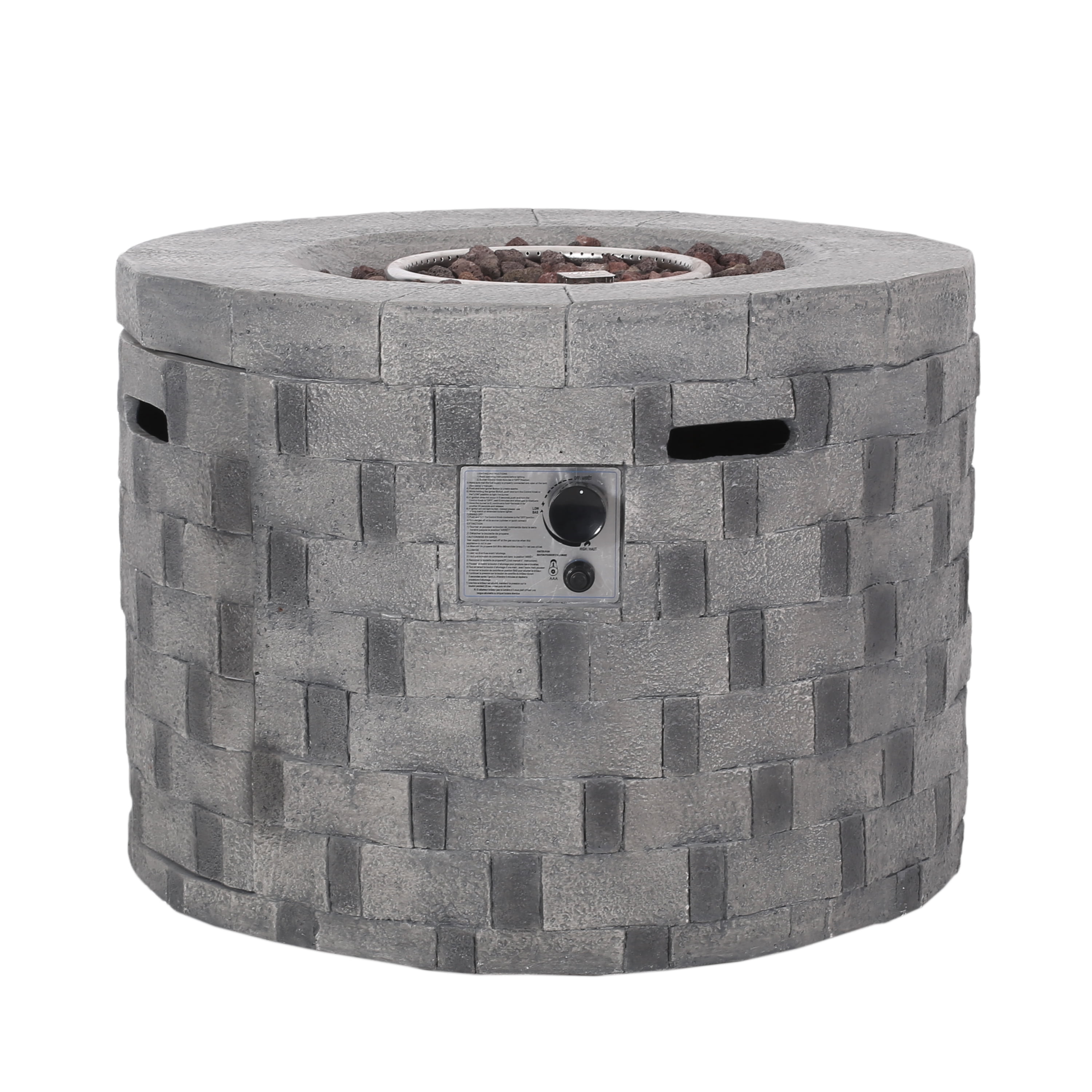 Mayer Grey Magnesium Oxide Square Gas Fire Pit Mayer Grey Magnesium Oxide Square Gas Fire Pit
