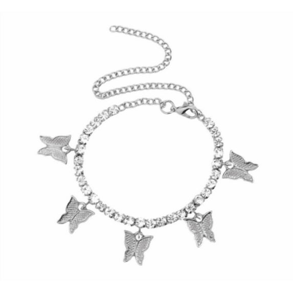 Kaura Butterfly Anklet - Silver