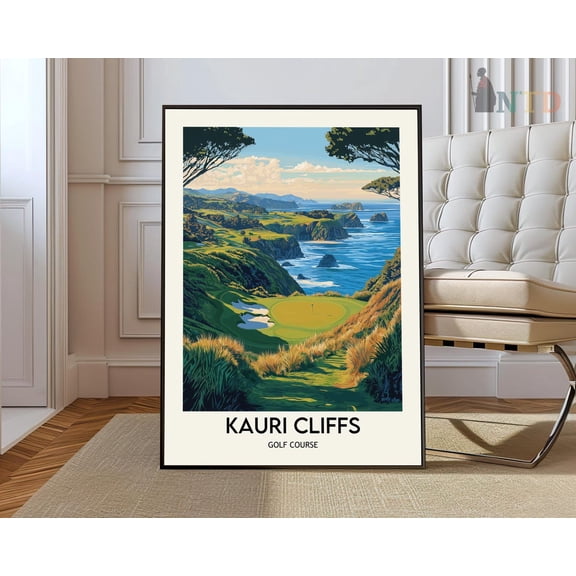 Kauri Cliffs Golf New Zealand Poster, Unframed Paper Poster 8x10in