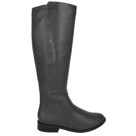 Kauri Gray City Classified Women Flat Basic Riding Boots Side Zipper Knee High 6