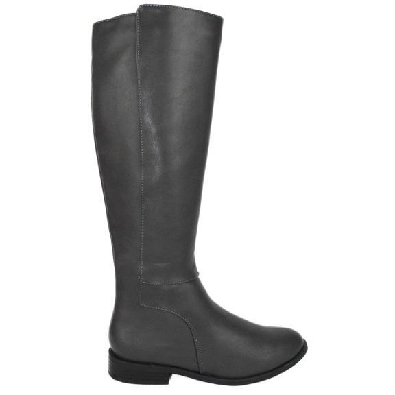 Kauri Gray City Classified Women Flat Basic Riding Boots Side Zipper Knee High 7.5