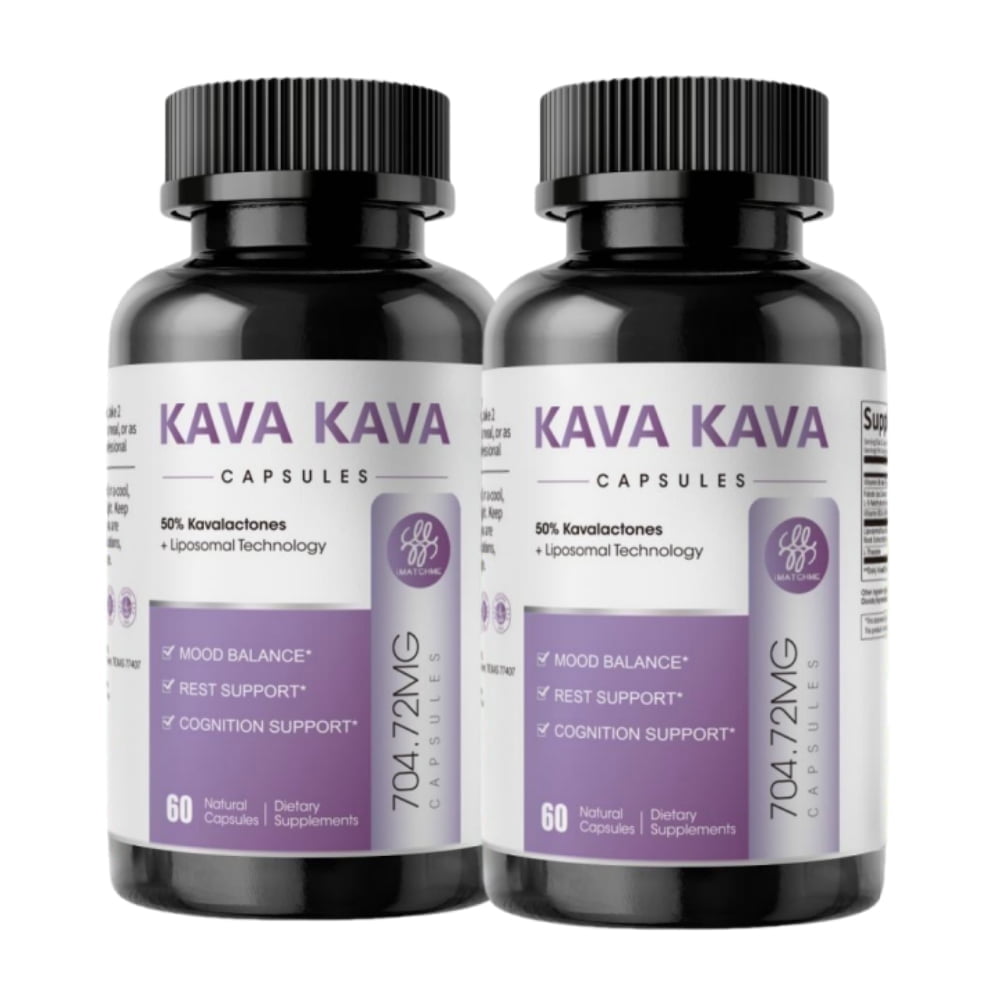 Kava Kava Root Extract Supplement, High Concentration Kava Root Extract for  Relaxation and Immune Support, Vegan & Non-GMO, 120 Capsules, 2 Pack