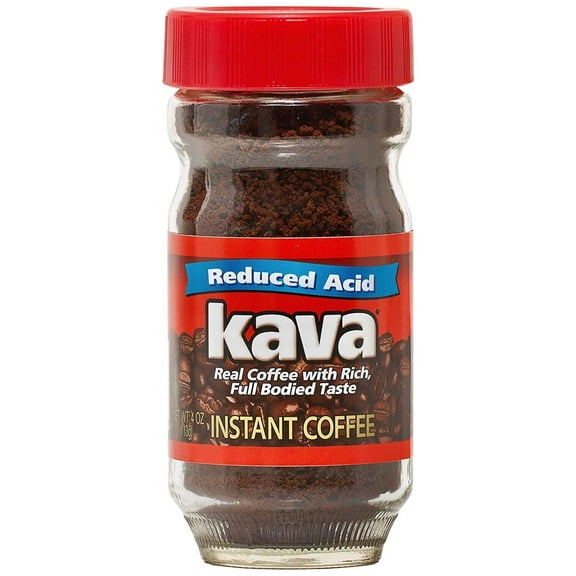 Kava Reduced Acid Instant Coffee, 4 oz Glass Jar