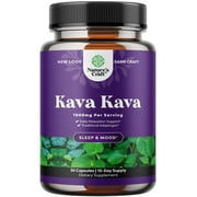 Kava Root Mood Support Supplement - 1000mg Kava Kava Capsules Fast Acting Mood Boost and Relaxing Supplement - Calming Kava Extract Vegan Adaptogen Supplement for Stress Focus & Sleep