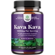 Natures Craft 1000mg Kava Kava Root Extract Supplement for Sleep, Relaxation, and Mood, 60 Capsules