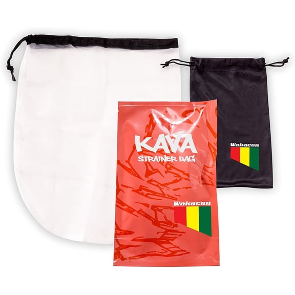 Kava Strainer Bag Pro, Reusable Nylon Fine Mesh Filter with Drawstring Closure, Durable Brewing and Filtering Bag with Storage Pouch, Black