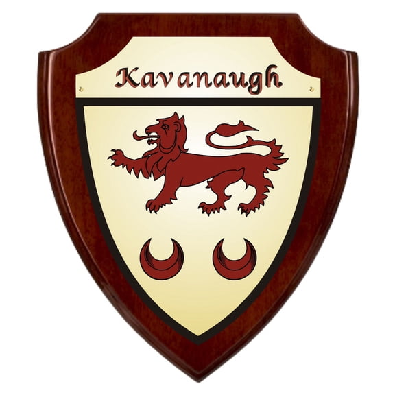 Kavanaugh Irish Coat of Arms Shield Plaque - Rosewood Finish
