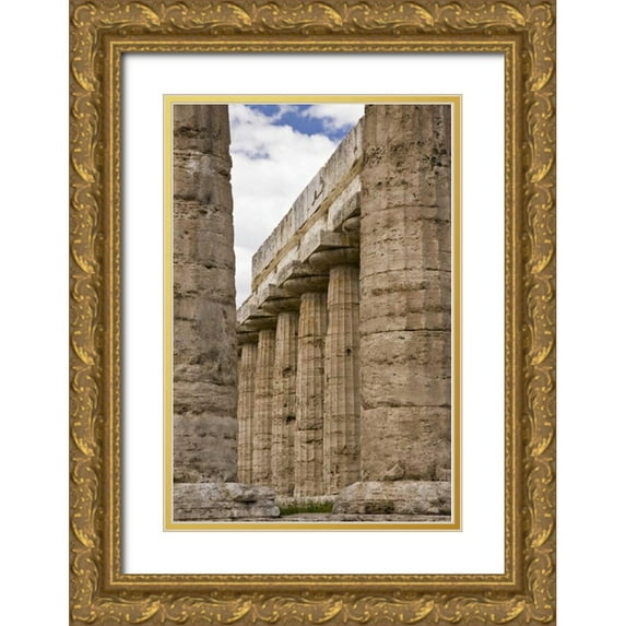 Kaveney, Wendy 11x14 Gold Ornate Wood Framed with Double Matting Museum Art Print Titled - Italy, Campania, Paestum Temple of Hera
