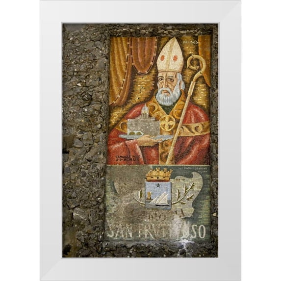 Kaveney, Wendy 13x18 White Modern Wood Framed Museum Art Print Titled - Italy, San Fruttuoso Religious wall mosaic