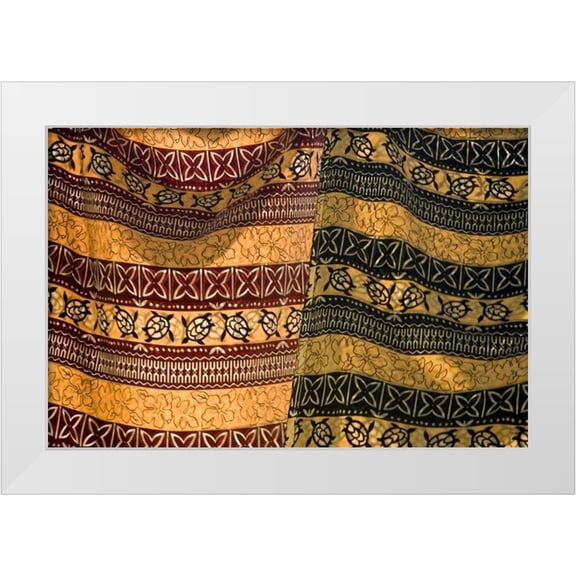 Kaveney, Wendy 14x11 White Modern Wood Framed Museum Art Print Titled - Fiji, Yasawa Islands Fabrics with native prints