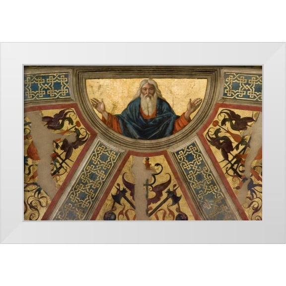 Kaveney, Wendy 14x11 White Modern Wood Framed Museum Art Print Titled - Italy, Parma Ceiling of the Parma Cathedral