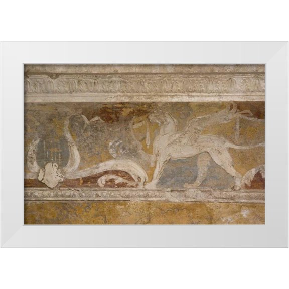 Kaveney, Wendy 14x11 White Modern Wood Framed Museum Art Print Titled - Italy, Pompeii Fresco details in the Forum Baths