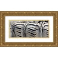 thumbnail image 1 of Kaveney, Wendy 14x8 Gold Ornate Wood Framed with Double Matting Museum Art Print Titled - Namibia, Etosha NP, Reitfontain Zebra tails, 1 of 4